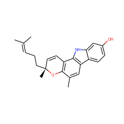 CC(C)=CCC[C@]1(C)C=Cc2c(c(C)cc3c2[nH]c2cc(O)ccc23)O1 ZINC000001634347