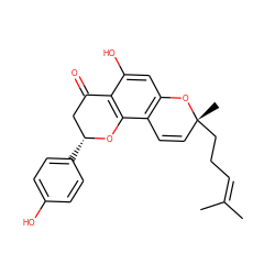 CC(C)=CCC[C@]1(C)C=Cc2c(cc(O)c3c2O[C@H](c2ccc(O)cc2)CC3=O)O1 ZINC000013379909