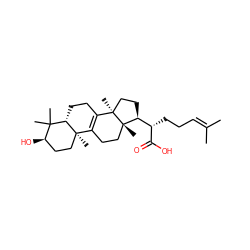 CC(C)=CCC[C@H](C(=O)O)[C@@H]1CC[C@]2(C)C3=C(CC[C@@]12C)[C@@]1(C)CC[C@@H](O)C(C)(C)[C@@H]1CC3 ZINC000004097718