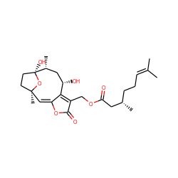 CC(C)=CCC[C@H](C)CC(=O)OCC1=C2/C(=C\[C@@]3(C)CC[C@](O)(O3)[C@H](C)C[C@@H]2O)OC1=O ZINC000222910686