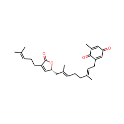 CC(C)=CCCC1=C[C@@H](C/C(C)=C/CC/C(C)=C/CC2=CC(=O)C=C(C)C2=O)OC1=O ZINC000066076694