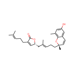 CC(C)=CCCC1=C[C@@H](C/C(C)=C/CC[C@@]2(C)C=Cc3cc(O)cc(C)c3O2)OC1=O ZINC000066113266