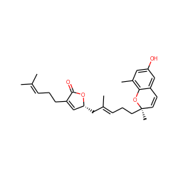 CC(C)=CCCC1=C[C@@H](C/C(C)=C/CC[C@]2(C)C=Cc3cc(O)cc(C)c3O2)OC1=O ZINC000066157578