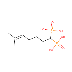 CC(C)=CCCCC(P(=O)(O)O)P(=O)(O)O ZINC000013742039