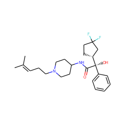 CC(C)=CCCN1CCC(NC(=O)[C@](O)(c2ccccc2)[C@@H]2CCC(F)(F)C2)CC1 ZINC000003985671