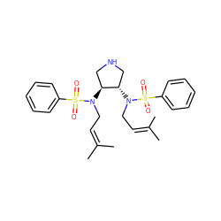 CC(C)=CCN([C@H]1CNC[C@@H]1N(CC=C(C)C)S(=O)(=O)c1ccccc1)S(=O)(=O)c1ccccc1 ZINC000029055890