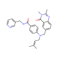 CC(C)=CCN(Cc1ccc2nc(C)n(C)c(=O)c2c1)c1ccc(C(=O)NCc2cccnc2)cc1 ZINC000072139900