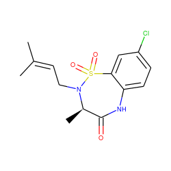 CC(C)=CCN1[C@H](C)C(=O)Nc2ccc(Cl)cc2S1(=O)=O ZINC000006487779