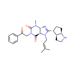 CC(C)=CCN1C([C@@H]2CC[C@H]3NCC[C@H]32)=N[C@@H]2[C@@H]1C(=O)N(CC(=O)c1ccccc1)C(=O)N2C ZINC000040862386