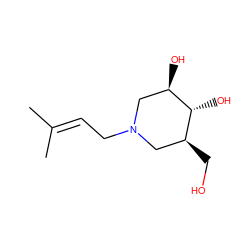 CC(C)=CCN1C[C@@H](O)[C@H](O)[C@@H](CO)C1 ZINC000142639110