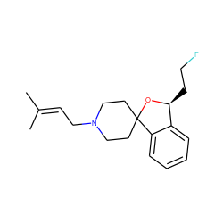 CC(C)=CCN1CCC2(CC1)O[C@@H](CCF)c1ccccc12 ZINC000066252637