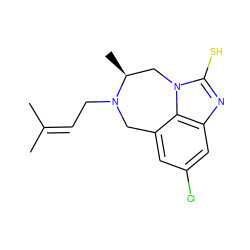 CC(C)=CCN1Cc2cc(Cl)cc3nc(S)n(c23)C[C@@H]1C ZINC000021289632