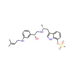 CC(C)=CCNc1cccc([C@@H](O)CN[C@H](C)Cc2c[nH]c3c(OS(C)(=O)=O)cccc23)c1 ZINC000028365940