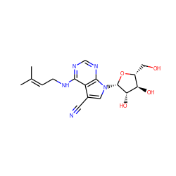 CC(C)=CCNc1ncnc2c1c(C#N)cn2[C@@H]1O[C@H](CO)[C@@H](O)[C@@H]1O ZINC000001754711