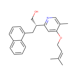 CC(C)=CCOc1cc([C@@H](CO)Cc2cccc3ccccc23)ncc1C ZINC000027564172