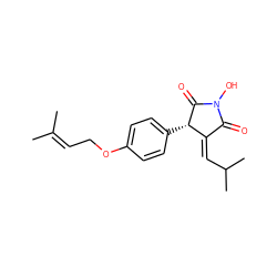 CC(C)=CCOc1ccc([C@@H]2C(=O)N(O)C(=O)/C2=C\C(C)C)cc1 ZINC000206112043