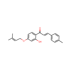 CC(C)=CCOc1ccc(C(=O)/C=C/c2ccc(C)cc2)c(O)c1 ZINC000045505901