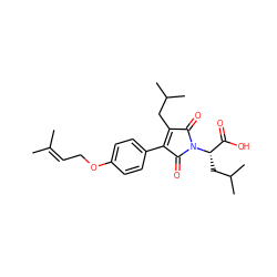 CC(C)=CCOc1ccc(C2=C(CC(C)C)C(=O)N([C@@H](CC(C)C)C(=O)O)C2=O)cc1 ZINC000206112113