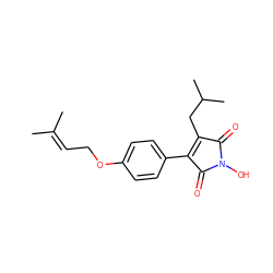 CC(C)=CCOc1ccc(C2=C(CC(C)C)C(=O)N(O)C2=O)cc1 ZINC000013370357