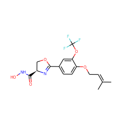 CC(C)=CCOc1ccc(C2=N[C@@H](C(=O)NO)CO2)cc1OC(F)(F)F ZINC000000595007