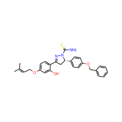 CC(C)=CCOc1ccc(C2=NN(C(N)=S)[C@H](c3ccc(OCc4ccccc4)cc3)C2)c(O)c1 ZINC000064526434