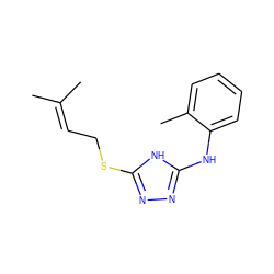 CC(C)=CCSc1nnc(Nc2ccccc2C)[nH]1 ZINC000014964088