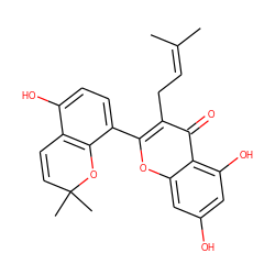 CC(C)=CCc1c(-c2ccc(O)c3c2OC(C)(C)C=C3)oc2cc(O)cc(O)c2c1=O ZINC000059735702