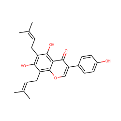 CC(C)=CCc1c(O)c(CC=C(C)C)c2occ(-c3ccc(O)cc3)c(=O)c2c1O ZINC000005854389