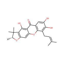 CC(C)=CCc1c(O)c(O)cc2c(=O)c3c(O)c4c(cc3oc12)O[C@H](C)C4(C)C ZINC000013412045