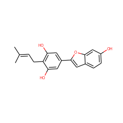 CC(C)=CCc1c(O)cc(-c2cc3ccc(O)cc3o2)cc1O ZINC000005158948