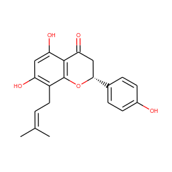 CC(C)=CCc1c(O)cc(O)c2c1O[C@@H](c1ccc(O)cc1)CC2=O ZINC000000039451