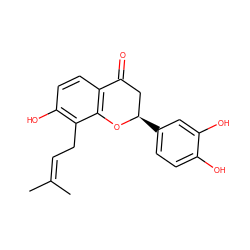 CC(C)=CCc1c(O)ccc2c1O[C@H](c1ccc(O)c(O)c1)CC2=O ZINC000013660194