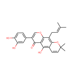 CC(C)=CCc1c2c(c(O)c3c(=O)c(-c4ccc(O)c(O)c4)coc13)C=CC(C)(C)O2 ZINC000005601526