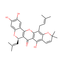 CC(C)=CCc1c2c(c(O)c3c(=O)c4c(oc13)-c1cc(O)c(O)cc1O[C@@H]4C=C(C)C)C=CC(C)(C)O2 ZINC000013130933