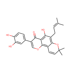 CC(C)=CCc1c2c(c3occ(-c4ccc(O)c(O)c4)c(=O)c3c1O)C=CC(C)(C)O2 ZINC000000899897