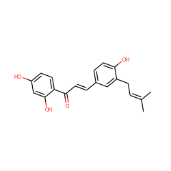 CC(C)=CCc1cc(/C=C/C(=O)c2ccc(O)cc2O)ccc1O ZINC000014819147