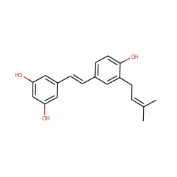 CC(C)=CCc1cc(/C=C/c2cc(O)cc(O)c2)ccc1O ZINC000014819707