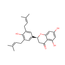 CC(C)=CCc1cc([C@@H]2CC(=O)c3c(O)cc(O)cc3O2)cc(CC=C(C)C)c1O ZINC000004098005