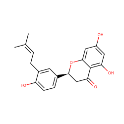 CC(C)=CCc1cc([C@@H]2CC(=O)c3c(O)cc(O)cc3O2)ccc1O ZINC000014819291