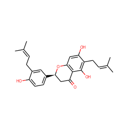 CC(C)=CCc1cc([C@@H]2CC(=O)c3c(cc(O)c(CC=C(C)C)c3O)O2)ccc1O ZINC000005854689