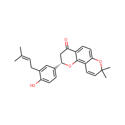 CC(C)=CCc1cc([C@@H]2CC(=O)c3ccc4c(c3O2)C=CC(C)(C)O4)ccc1O ZINC000005430837