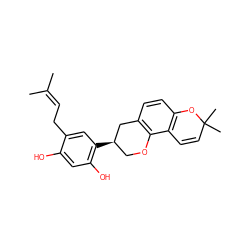 CC(C)=CCc1cc([C@@H]2COc3c(ccc4c3C=CC(C)(C)O4)C2)c(O)cc1O ZINC000012726400