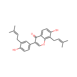 CC(C)=CCc1cc(-c2coc3c(CC=C(C)C)c(O)ccc3c2=O)ccc1O ZINC000013485414