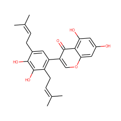 CC(C)=CCc1cc(-c2coc3cc(O)cc(O)c3c2=O)c(CC=C(C)C)c(O)c1O ZINC000014727600