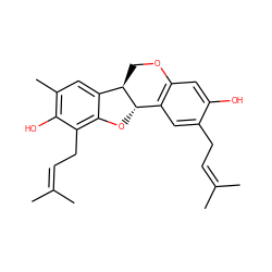 CC(C)=CCc1cc2c(cc1O)OC[C@@H]1c3cc(C)c(O)c(CC=C(C)C)c3O[C@@H]21 ZINC000043120073