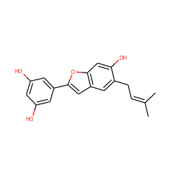 CC(C)=CCc1cc2cc(-c3cc(O)cc(O)c3)oc2cc1O ZINC000014610071