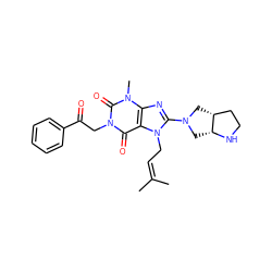 CC(C)=CCn1c(N2C[C@@H]3CCN[C@@H]3C2)nc2c1c(=O)n(CC(=O)c1ccccc1)c(=O)n2C ZINC000096273259