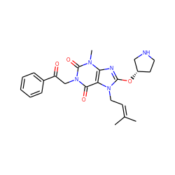 CC(C)=CCn1c(O[C@H]2CCNC2)nc2c1c(=O)n(CC(=O)c1ccccc1)c(=O)n2C ZINC000035935734