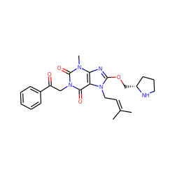 CC(C)=CCn1c(OC[C@@H]2CCCN2)nc2c1c(=O)n(CC(=O)c1ccccc1)c(=O)n2C ZINC000035879914