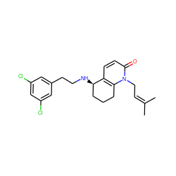 CC(C)=CCn1c2c(ccc1=O)[C@H](NCCc1cc(Cl)cc(Cl)c1)CCC2 ZINC000013743305